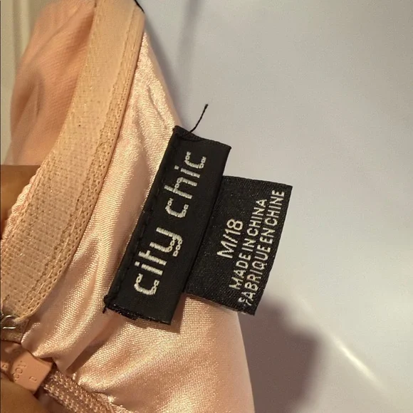 City Chic Strapless Floral Dress in Peach and Pink - Picture 2 of 8